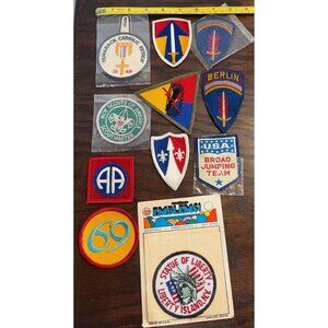 Lot of (11) VTG Embroidered Military & Scout Patches Collection
